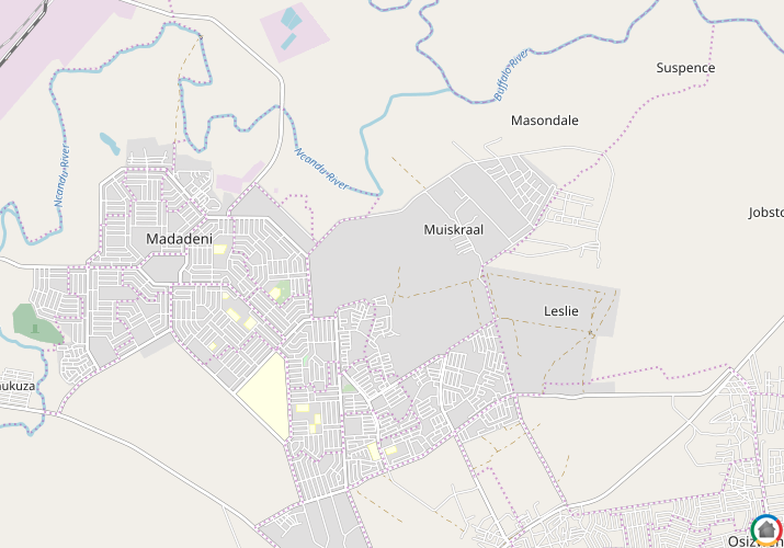 Map location of Madadeni